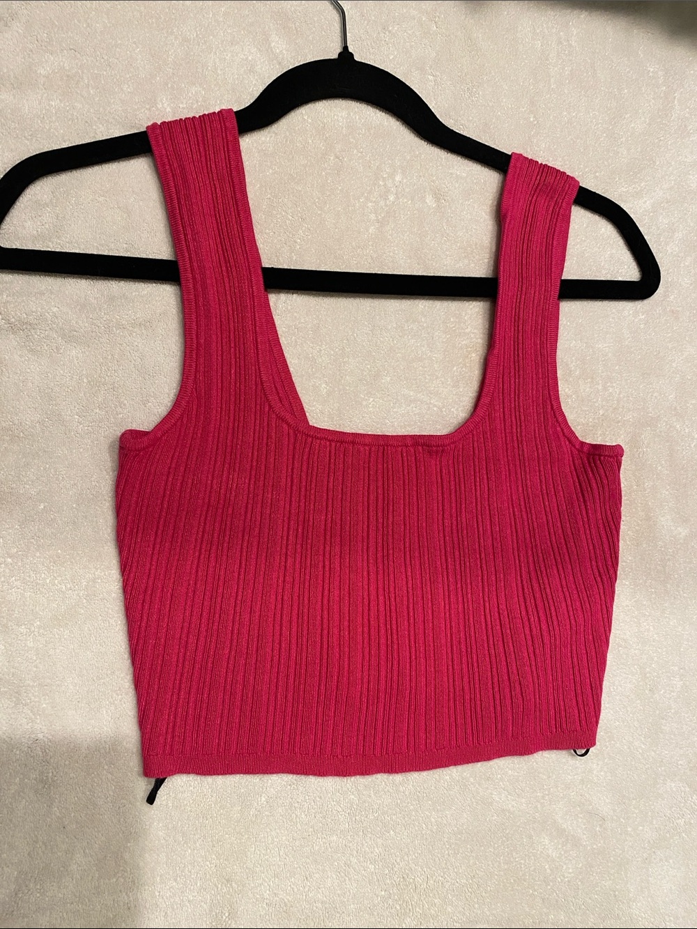 H&M Ribbed Crop Tank Top in Hot Pink